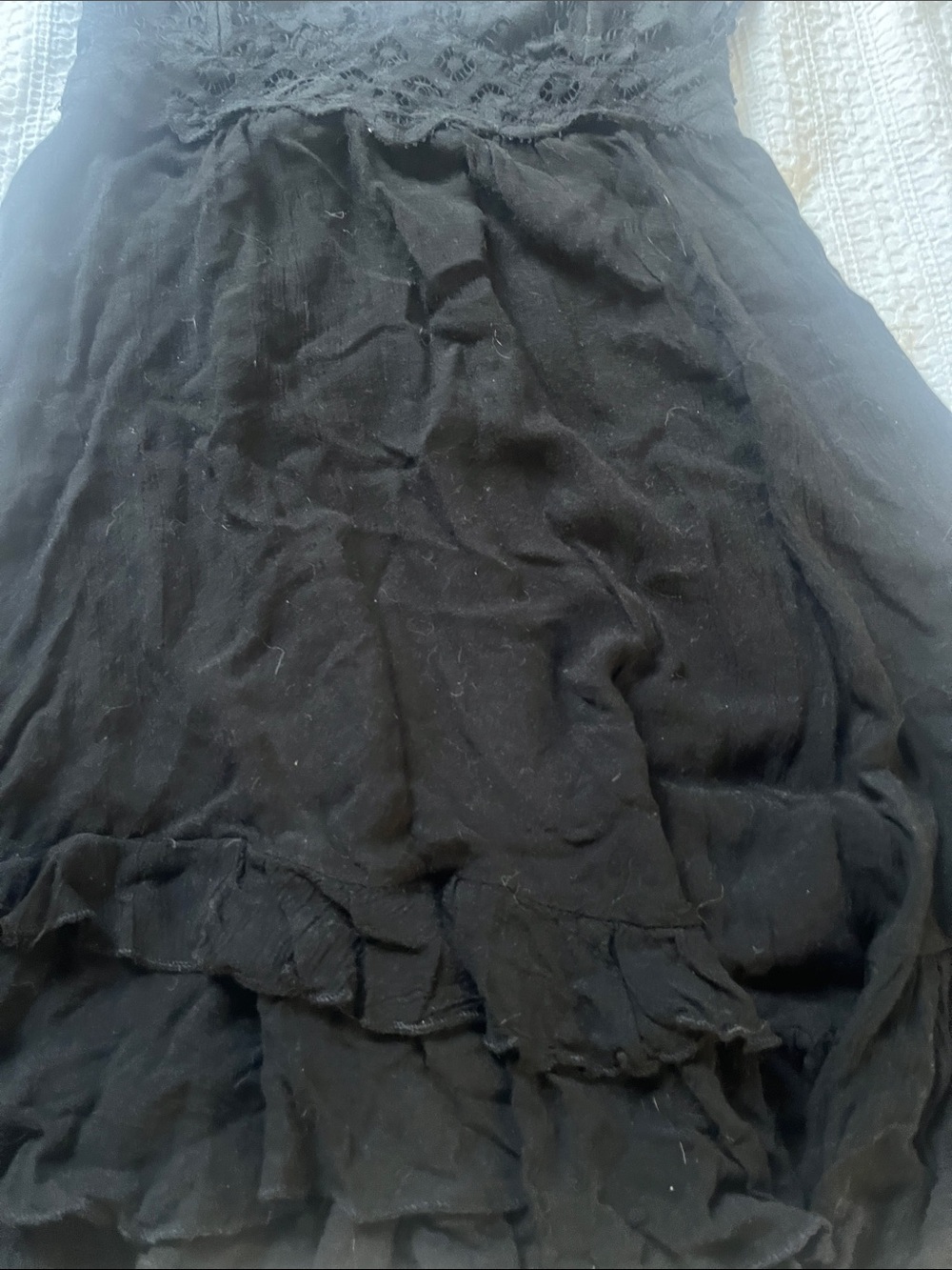 Free People Adella Black Lace-Trim Mini Dress - Picture 4 of 11